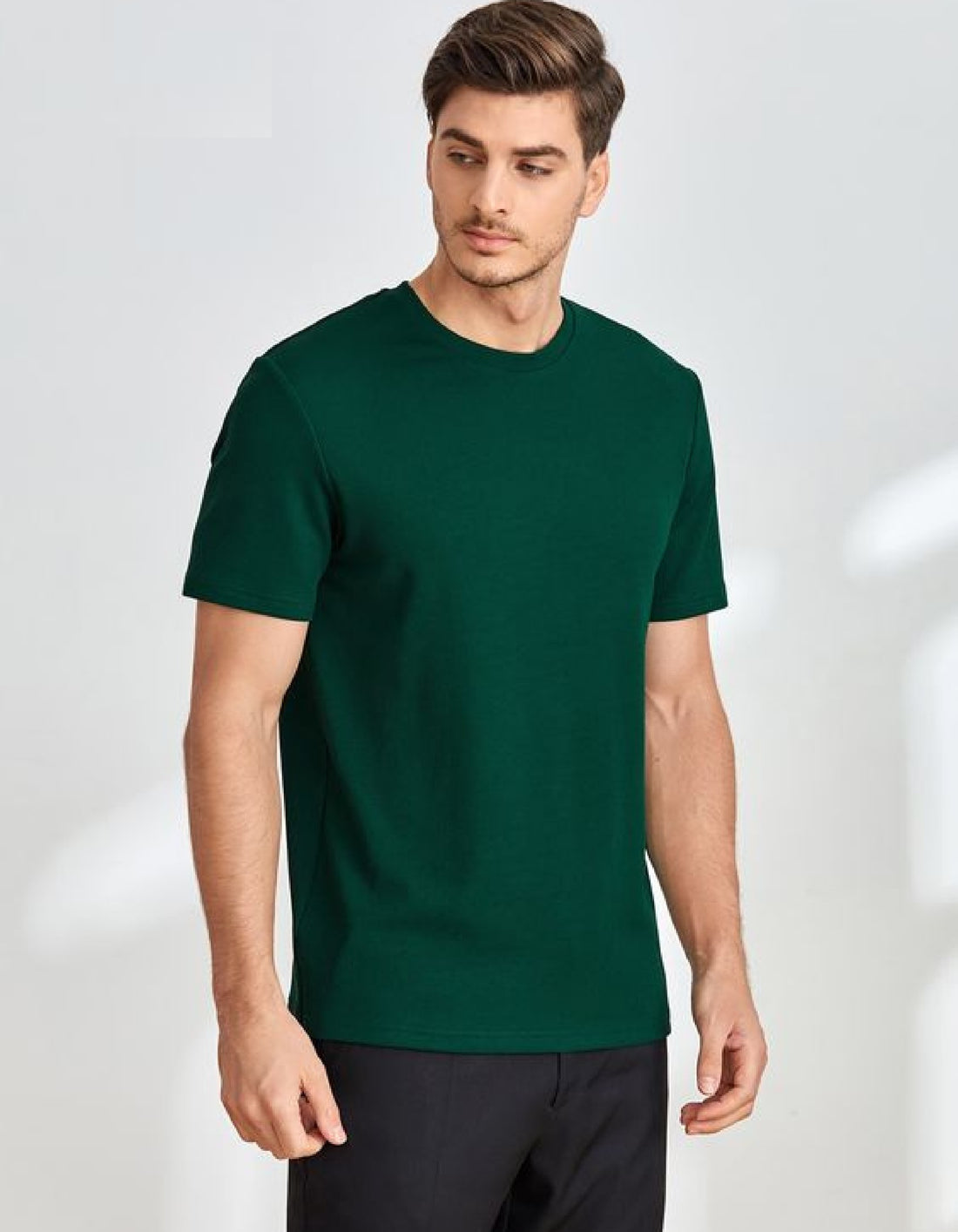 Half Sleeves Plain Polyester T-shirt (Olive Green)