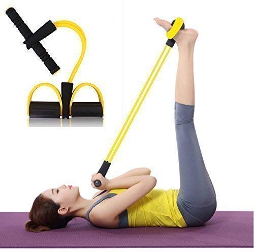 Pull Reducer Training Bands 4 Tubes Body Trimmer Pedal Exerciser Yoga Crossfit Exercise, Arm Exercise, Tummy Body Building Training Men and Women (Pull Reducer)