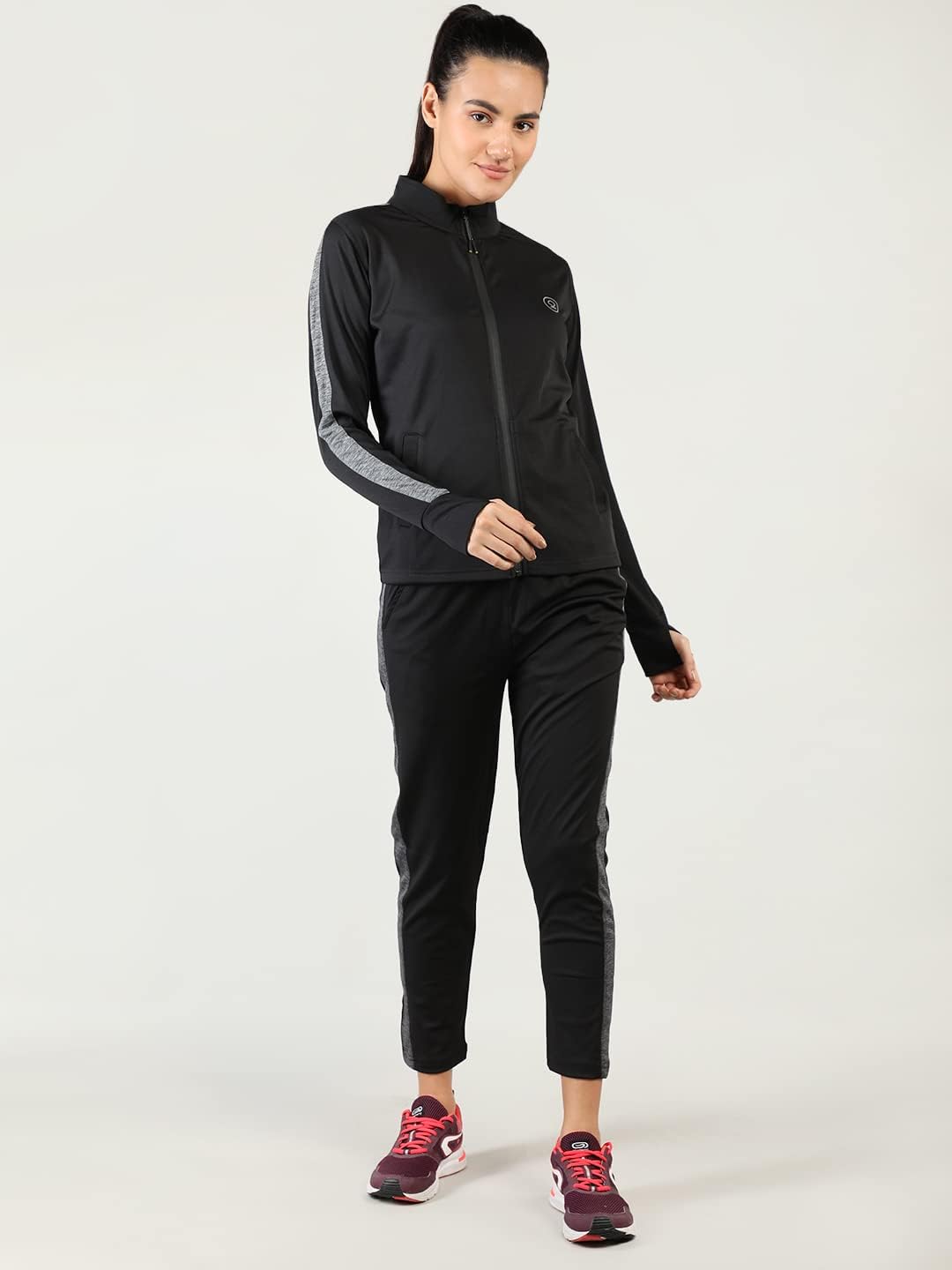 Women Sports Zipper Running Winter Track Suit Set