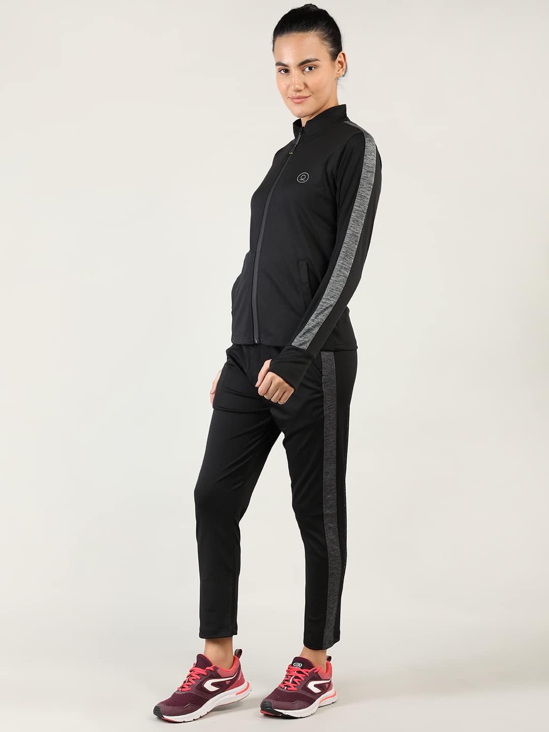 Women Sports Zipper Running Winter Track Suit Set