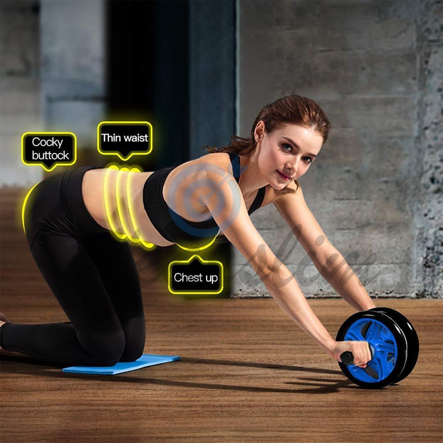 Professional Abs Roller|Core and Full Body Strength Training Equipment|Upper Body Toning|Includes Extra Thick Knee Pad|For Men and Women ( Multi, Pack of 1)