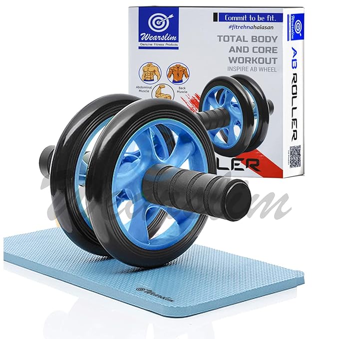 Professional Abs Roller|Core and Full Body Strength Training Equipment|Upper Body Toning|Includes Extra Thick Knee Pad|For Men and Women ( Multi, Pack of 1)