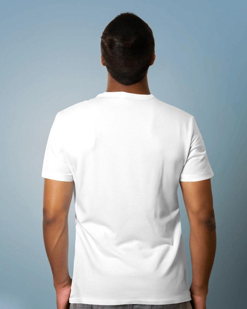 Half Sleeves Plain Polyester T-shirt (White)