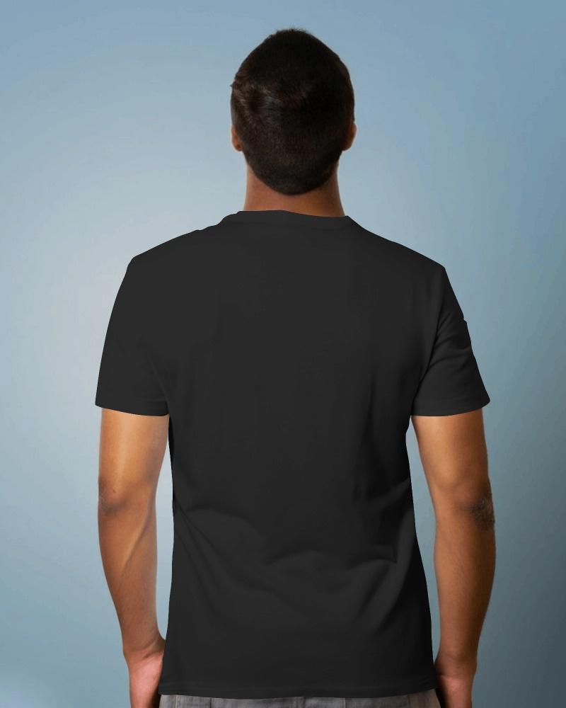 Half Sleeves Printed Round Neck T-Shirts (Black)